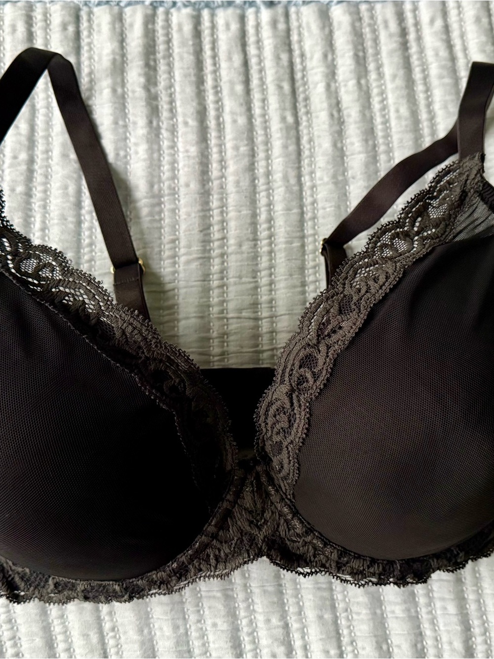 Natori Black Lace-Trim T-Shirt Bra